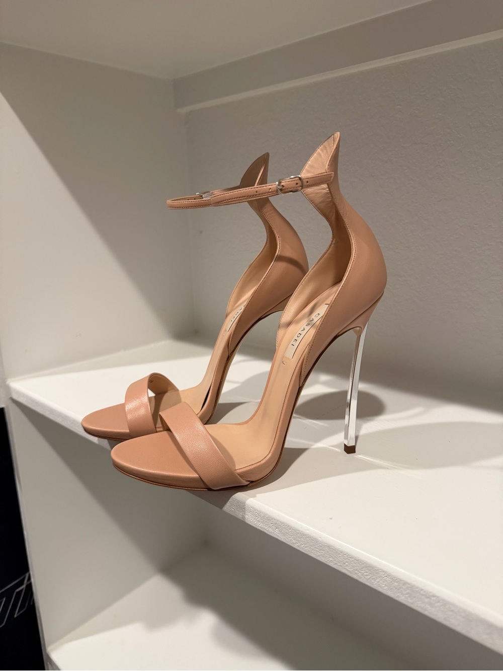 Casadei Nude Ankle-Strap Heeled Sandal
